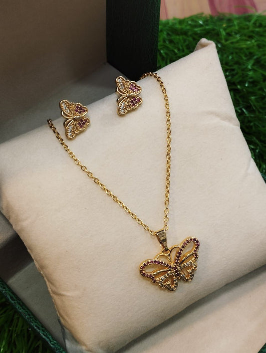 butterfly locket set