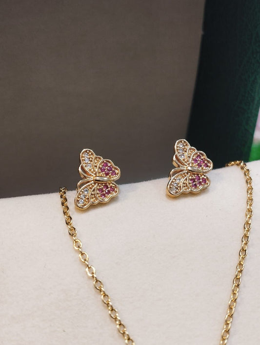 butterfly locket set