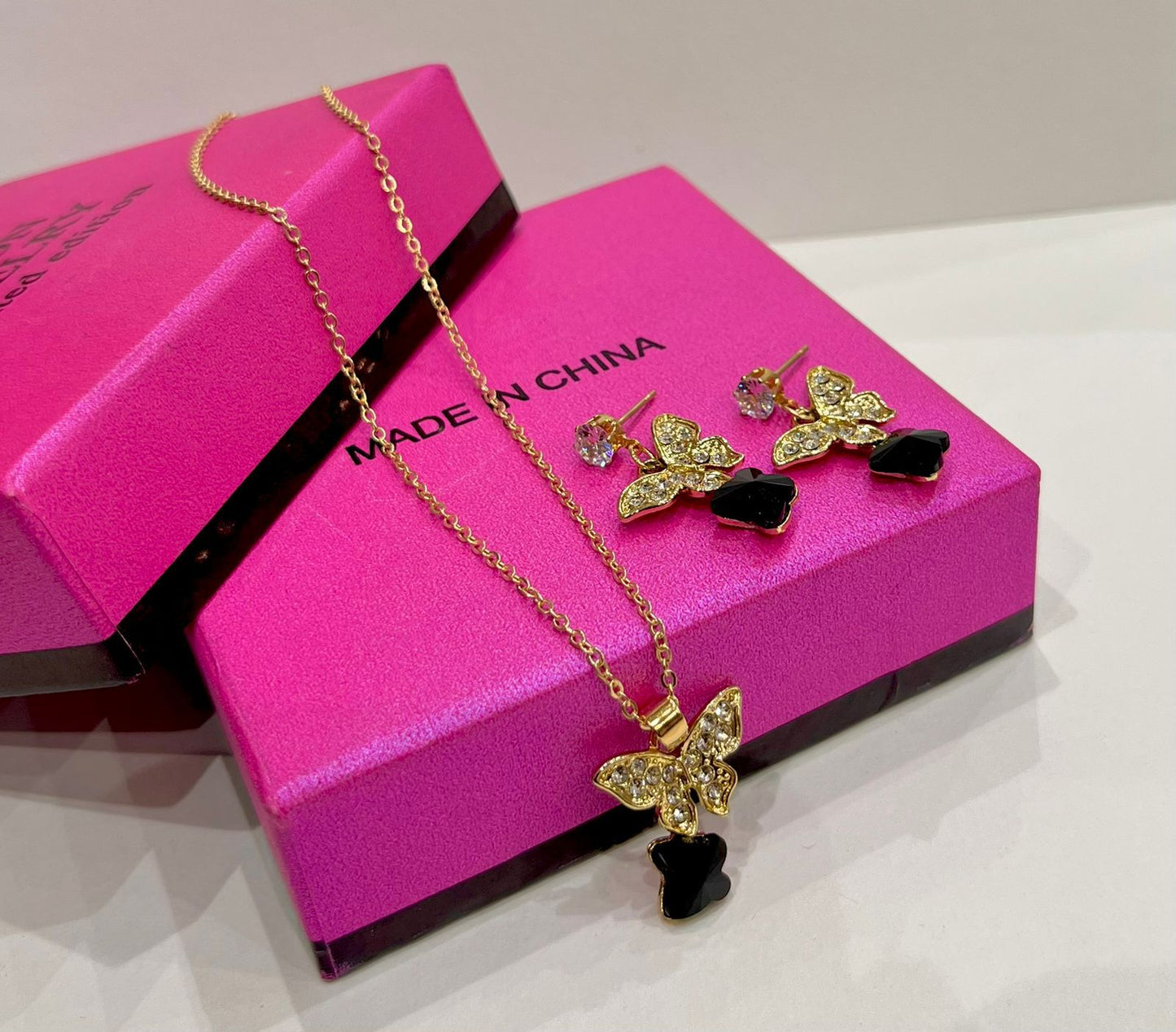 butterfly locket set