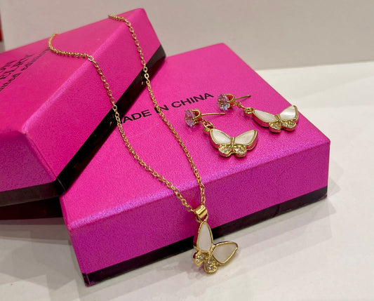 butterfly locket set